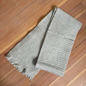 COS Wool Pleated Fringe Grey Scarf